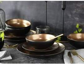 CreaTable Tafelservice GLAMOUR gold Steinzeug 12