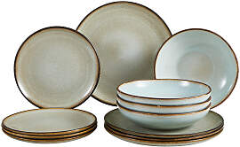 Creatable Tafelservice, Grau, Keramik, 12-teilig,