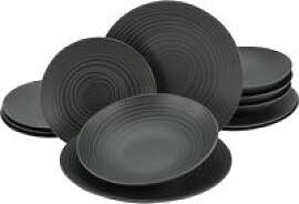 CreaTable Tafelservice Lava Stone schwarz Keramik
