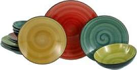 CreaTable Tafelservice Samoa bunt Steinzeug 12 tlg.