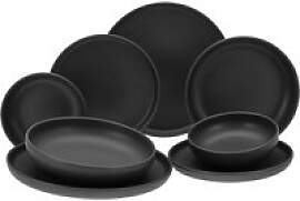 CreaTable Tafelservice Uno Black schwarz Steinzeug 