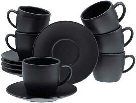 Creatable Tassenset Soft Touch Black, Keramik,