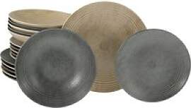 CreaTable Teller-Set Catania sand Steinzeug