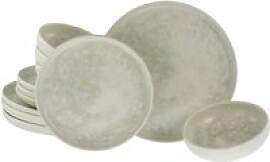 CreaTable Teller-Set Uno Athena creme Steinzeug