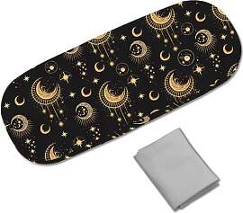 CREATCABIN Brillenetui Mond Stern Motiv