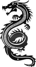 CREATCABIN Drachen-Wanddekoration Metall,Schwarzes 