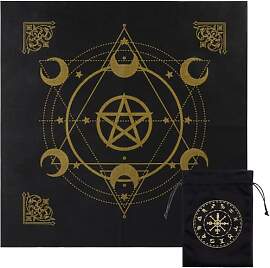CREATCABIN Hexagramm Tarottuch Altartuch Mond