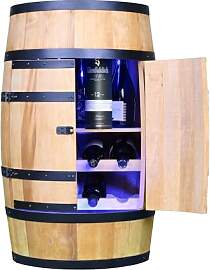 CREATIVE COOPER Weinregal Holz mit Tür mit LED