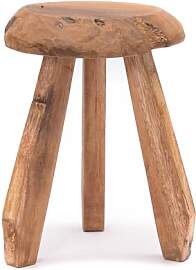 CREEDWOOD Runder HOCKER Heidi | Mahagoni Holz, 39