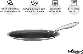 Crêpe-Pfanne 28 cm, Edelstahl Hestia Keramik