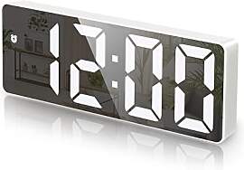 Criacr Digitaler Wecker, Spiegel mit LED-Display,