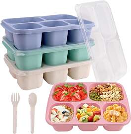 CRITIVE-SHOP 4PCS Brotdose Kinder mit 5 Fächern,