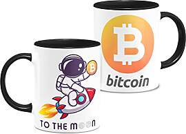 Cryptocurrency Tasse 3D Coin To The Moon Bitcoin