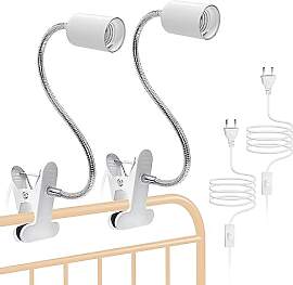 Crzpchas E27 Klemmlampe 2PCS Klemmleuchte, Weiß