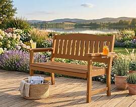 CSstone Zweisitzer-Gartenbank aus wetterfestem