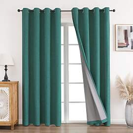 CUCRAF Vorhang 100% Blickdicht Leinen Gardinen mit 