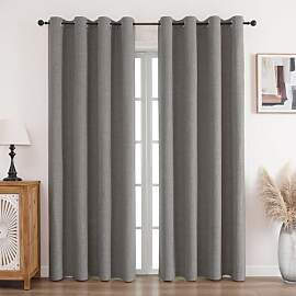 CUCRAF Vorhang 100% Blickdicht Leinen Gardinen mit 