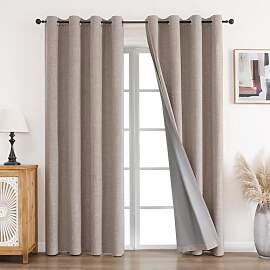 CUCRAF Vorhang 100% Blickdicht Leinen Gardinen mit 
