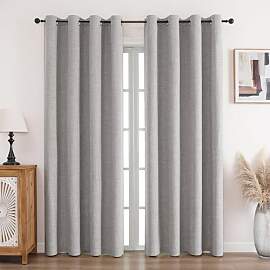 CUCRAF Vorhang 100% Blickdicht Leinen Gardinen mit 
