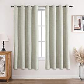 CUCRAF Vorhang 100% Blickdicht Leinen Gardinen mit 