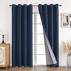 CUCRAF Vorhang 100% Blickdicht Leinen Gardinen mit 