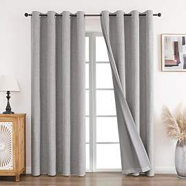 CUCRAF Vorhang 100% Blickdicht Leinen Gardinen mit 