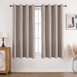 CUCRAF Vorhang 100% Blickdicht Leinen Gardinen mit 