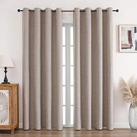 CUCRAF Vorhang 100% Blickdicht Leinen Gardinen mit 