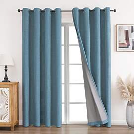 CUCRAF Vorhang 100% Blickdicht Leinen Gardinen mit 