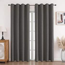 CUCRAF Vorhang 100% Blickdicht Leinen Gardinen mit 