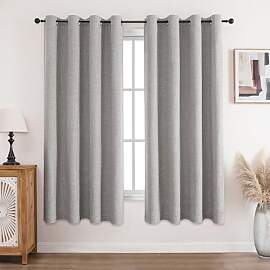 CUCRAF Vorhang 100% Blickdicht Leinen Gardinen mit 