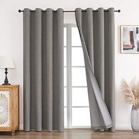 CUCRAF Vorhang 100% Blickdicht Leinen Gardinen mit 