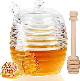 Culinavog Glaskonner für Honig, 240 ml, mit