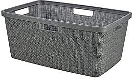 Curver Wäschekorb Jute 46 l, Grau, 70% recycelbar