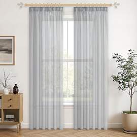 CUTEWIDN Grau Vorhänge 2er Set Boho Vorhänge H