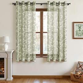 CUTEWIND Gardinen Kurz Voile Sheer Curtains