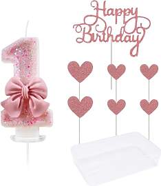 CVDYWDJIE 1 Stück Kerze Mit Der Zahl 1 Und 1 Satz 