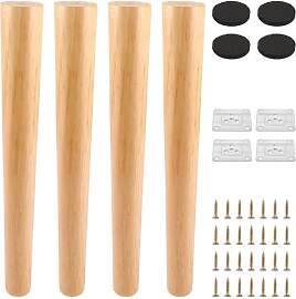 CYEER 4er Set Möbelfüße Holz 40cm – Konische