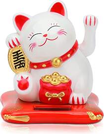 Cyrank Glückskatze Solarbetriebene, Lucky Cat,