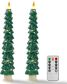 Da by 2 Stück Weihnachtsbaum LED Stabkerzen,
