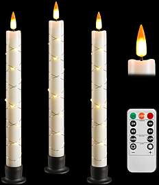 Da by LED Stabkerzen mit Fernbedienung und Timer,