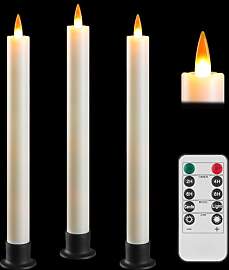 Da by LED Stabkerzen mit Fernbedienung und Timer,