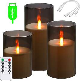 Da by wiederaufladbare LED-Kerze, wiederaufladbare 