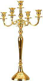 DAFLOXX Kerzenleuchter Gold 60cm 5 flammig Metall