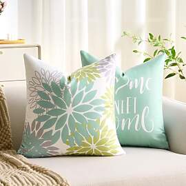 Dahlien Kissenbezug Grün Dekorative Kissenbezüge 