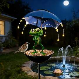 DAJASD Frosch Figuren Draußen Deko mit Led Lampe, 