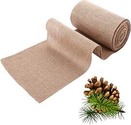 DAJAVE Jute Tischläufer 25cmx20m Natur, Juteband