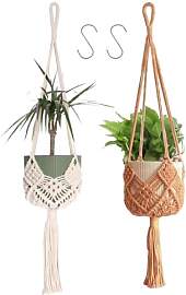 Dakuailo Makramee Hängeampel, 2er Set, Boho Deko