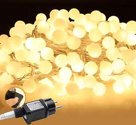 da LIGHT Kugel Lichterkette Warmweiß 20m 200