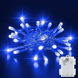 Dalugo Blau Lichterkette Außen Batterie, 3M 30